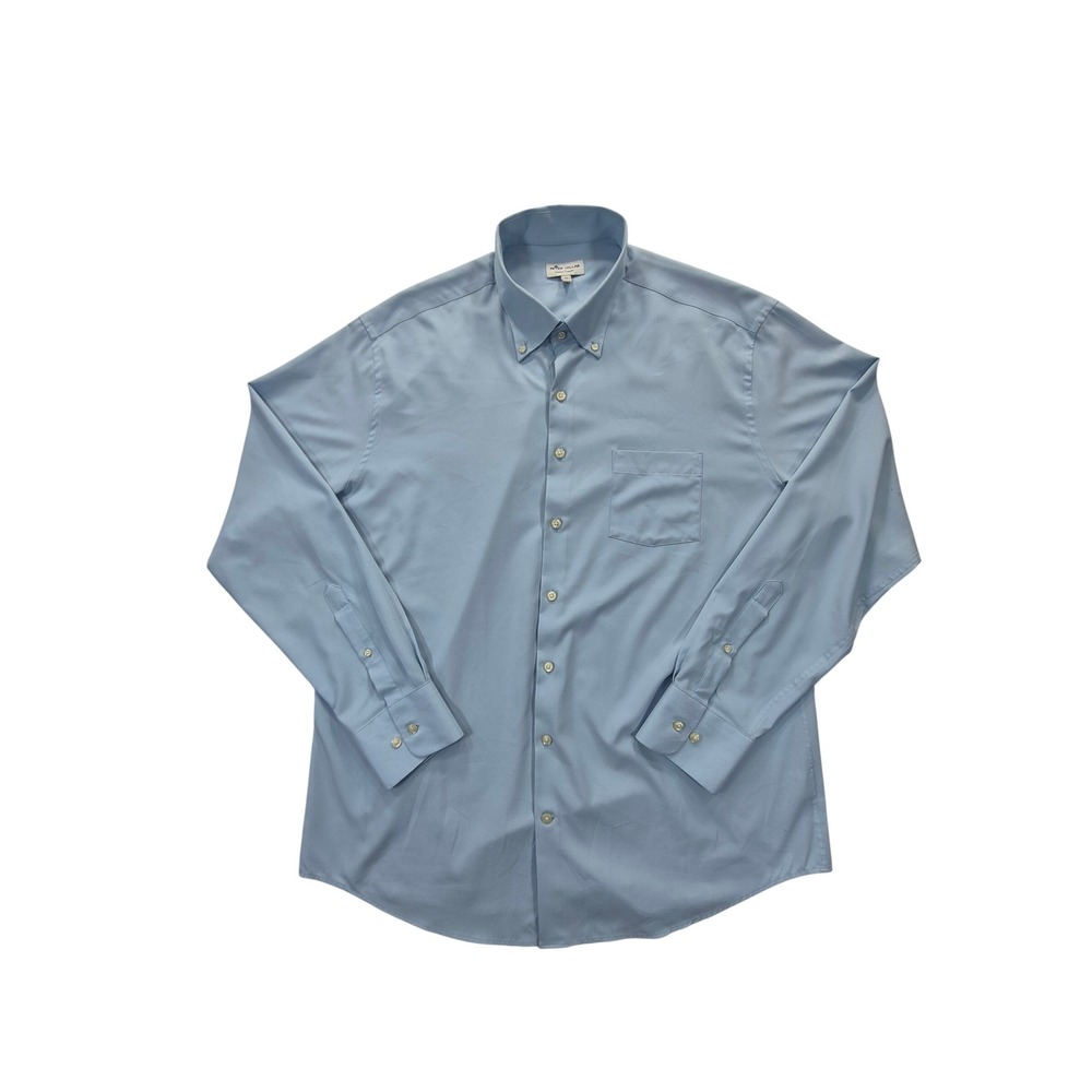 Peter Millar Summer Comfort Mens XL Blue Performance Button Down MF19EW70BL